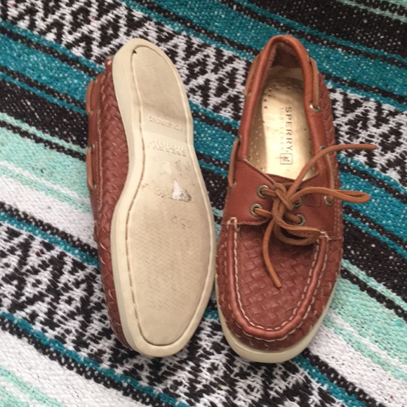 Sperry top sliders brown woven boat shoes - Picture 2 of 3